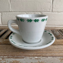Load image into Gallery viewer, Vintage Green Leaf Restaurantware Cup and Saucer c1966