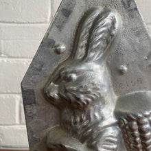 Load image into Gallery viewer, Antique Medium Standing Rabbit with Basket Mold 10-1/4”h