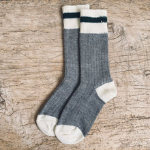 Load image into Gallery viewer, Merino Grey Cabin Sock