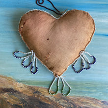 Load image into Gallery viewer, Antique Mohawk Beaded Heart Souvenir Pillow