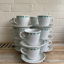 Load image into Gallery viewer, Vintage Green Leaf Restaurantware Cup and Saucer c1966