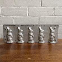 Load image into Gallery viewer, Antique Group of Five Rabbit Chocolate Mold #13 made in Germany