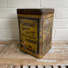 Load image into Gallery viewer, Antique Gibson’s Lozenge Tin
