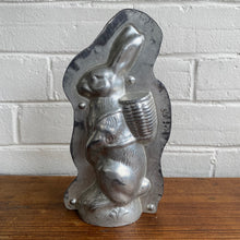 Load image into Gallery viewer, Antique Standing Rabbit with Basket Mold #20 Made in Germany by Laurosch 9”h