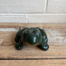 Load image into Gallery viewer, Antique Painted Cast Iron Bullfrog Doorstop