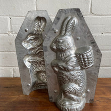 Load image into Gallery viewer, Antique Medium Standing Rabbit with Basket Mold 10-1/4”h