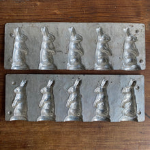 Load image into Gallery viewer, Antique Group of Five Rabbit Chocolate Mold #13 made in Germany
