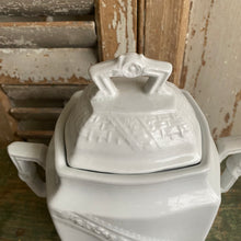 Load image into Gallery viewer, Antique Ironstone Covered Sugar Bowl c1900