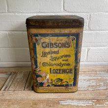 Load image into Gallery viewer, Antique Gibson’s Lozenge Tin