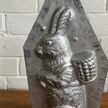 Load image into Gallery viewer, Antique Medium Standing Rabbit with Basket Mold 10-1/4”h