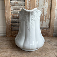 Load image into Gallery viewer, Antique White Ironstone Pitcher / Jug (Wheat & Garland Motif)