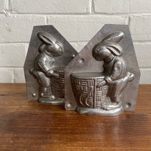 Load image into Gallery viewer, Antique Standing Rabbit Holding Basket Mold #9 Made in Germany 6-1/4”h