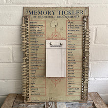 Load image into Gallery viewer, Original Antique Memory Tickler of Household Requirements Tin Sign