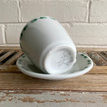 Load image into Gallery viewer, Vintage Green Leaf Restaurantware Cup and Saucer c1966