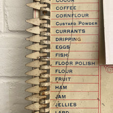 Load image into Gallery viewer, Original Antique Memory Tickler of Household Requirements Tin Sign