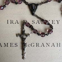 Load image into Gallery viewer, Antique Italian Amethyst Purple Glass Rosary c1910-1930