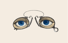Load image into Gallery viewer, Eyeglasses Postcard by Blackbird Vintage Finds 11 Trinity Street in Toronto Ontario Canada