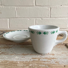 Load image into Gallery viewer, Vintage Green Leaf Restaurantware Cup and Saucer c1966