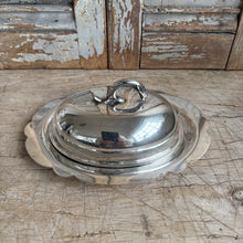 Load image into Gallery viewer, English Silverplate Covered Butter Dish with Glass Liner
Circa 1900