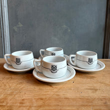 Load image into Gallery viewer, Set/4 Vintage Rombouts Espresso Cups & Saucers c1960