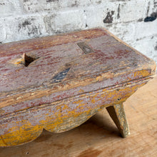 Load image into Gallery viewer, Antique Folk Painted Cricket Stool c1895