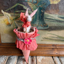 Load image into Gallery viewer, Handmade Spun Cotton Bunny Cone Ornaments