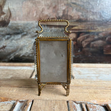 Load image into Gallery viewer, Antique French Ormolu & Beveled Glass Pocket Watch Display Box - Pink Silk - c.1890s