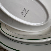 Load image into Gallery viewer, Vintage Buffalo China Green Stripe Oval Restaurantware Platter