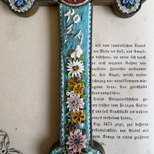 Load image into Gallery viewer, 19th C. Italian Micro Mosaic Cross - 7" Chi-Rho PAX Grand Tour Cross c.1890