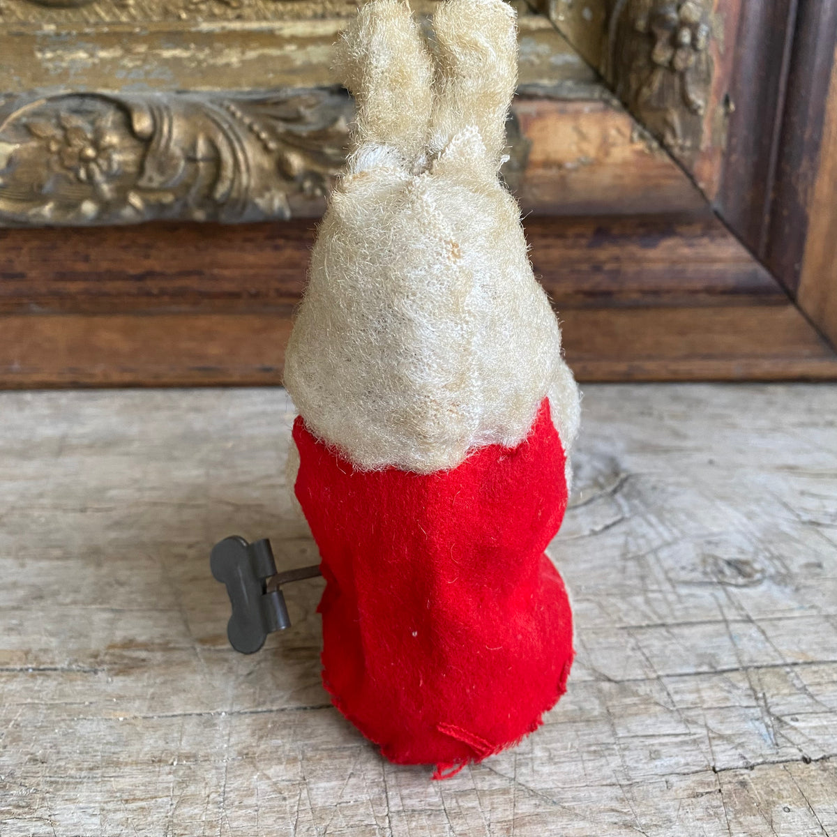 Vintage Windup Bunny Rabbit Eating Grass from Tin Bucket c1950