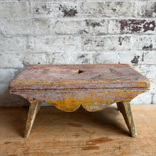Load image into Gallery viewer, Antique Folk Painted Cricket Stool c1895