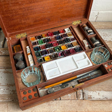 Load image into Gallery viewer, Antique English Reeves & Sons Mahogany Watercolour Paint Box, c.1890–1910