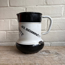 Load image into Gallery viewer, Rare Antique 1930s Black & White Whisky Enamel Advertising Jug – Jas. Buchanan & Co.