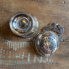 Load image into Gallery viewer, Vintage Silver Plate Tea Strainer + Original Drip Bowl - 2 Piece Set