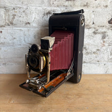 Load image into Gallery viewer, Rare Canadian Kodak Folding Camera c. 1905 Red Bellows - Bausch & Lomb Lens