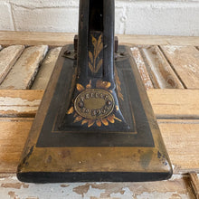 Load image into Gallery viewer, Antique 19th Century Japanned Lever Paper Cutter / Desk Press with Gilt Floral Decoration