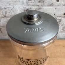 Load image into Gallery viewer, Vintage Eat Tom’s Peanut Butter Sandwiches Counter Display Jar c1940
