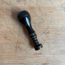 Load image into Gallery viewer, Antique Victorian Ebonized Brass Desk Wax Seal - Falcon on Tree Stump with Thistle Crest