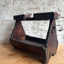 Load image into Gallery viewer, Antique Primitive A-Frame Tool Tote - 19th Century Rustic Wooden Caddy