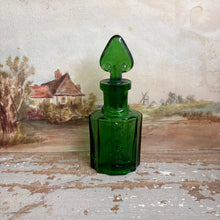 Load image into Gallery viewer, Antique Emerald Glass Perfume Bottles c1900