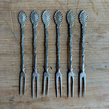 Load image into Gallery viewer, Vintage Mid-Century Silver-Plated Hors d'Oeuvres Forks - Set of 6