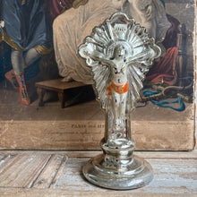 Load image into Gallery viewer, Antique French Mercury Glass Standing Crucifix c1900