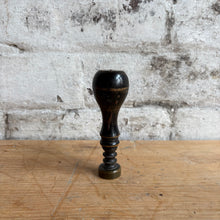 Load image into Gallery viewer, Antique Victorian Ebonized Brass Desk Wax Seal - Falcon on Tree Stump with Thistle Crest