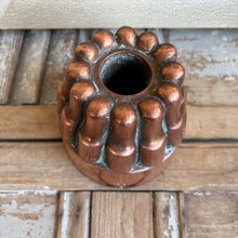 Load image into Gallery viewer, Vintage Copper Jelly Mold No. 11 | Fluted Pudding Mold