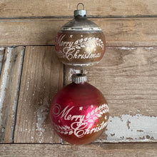 Load image into Gallery viewer, Vintage “Merry Christmas” Glass Ball Ornament