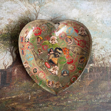 Load image into Gallery viewer, Antique Cigar Band Folk Art Heart Dish