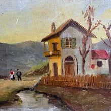Load image into Gallery viewer, Original Vintage Italian Oil Painting - Signed F. Tatafiore- Tuscan Countryside Villa, c. 1960s