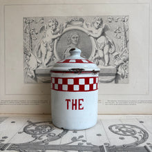 Load image into Gallery viewer, Antique French Kitchen Canisters (Set of 3) – Enamelware Café Thé Epices