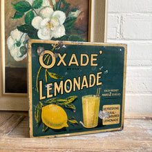 Load image into Gallery viewer, Vintage 1930s Oxade Brand Lemonade Advertising Tin - Oxo - Shop Counter Display Tin
