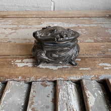 Load image into Gallery viewer, Antique Art Nouveau Silver Plate Jewelry Casket - Footed Daffodil Trinket Box